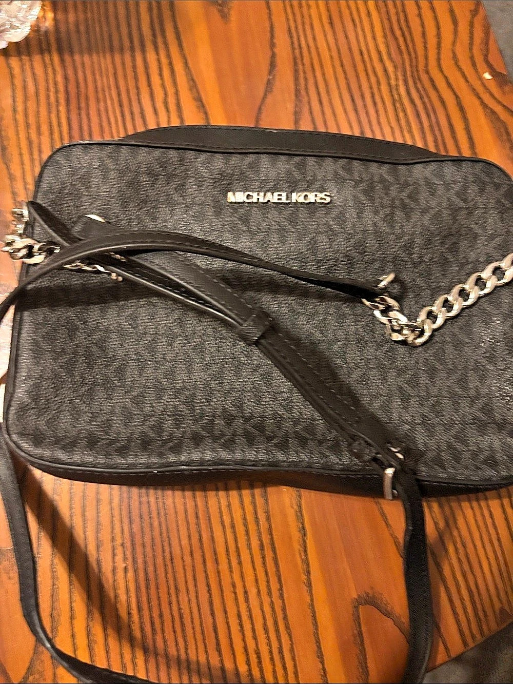 Michael Kors Jet Set Large Logo Crossbody Bag Black
